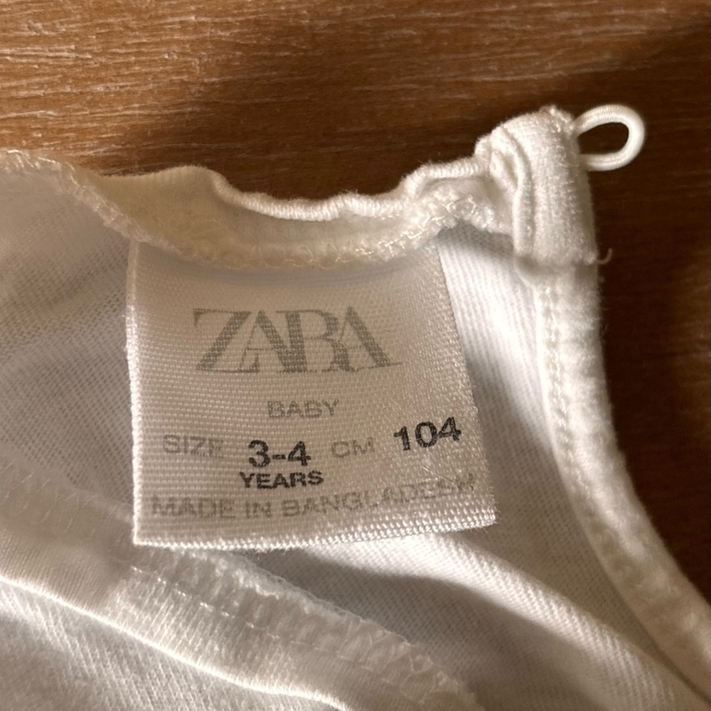 Zara Girls “Dance Theme” Long Sleeve White Tees, Sz 3-4Y Tutu Balletina Dance - Picture 5 of 10
